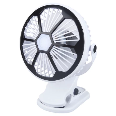 Verk 16034 Ventilátor s klipom USB, 1200 mAh, čiernobiely