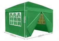 Malatec 2199 Zahradní altán skládací 3 x 3 m + 4 boční stěny zelený - bazar