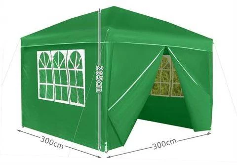 Malatec 2199 Zahradní altán skládací 3 x 3 m + 4 boční stěny zelený - bazar