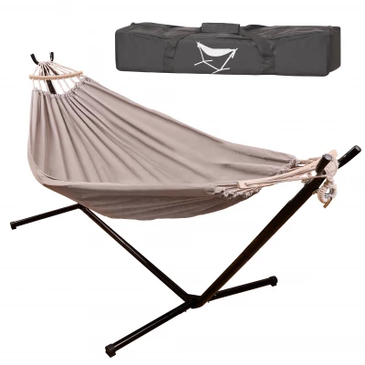 KIK KX3297 Houpací hamaka pro dva s ocelovým stojanem 210 x 150 cm