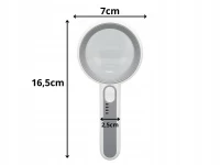 Verk 09206 Lupa s osvětlením 12x LED, zvětšení 5x, bílá