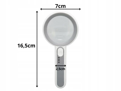 Verk 09206 Lupa s osvětlením 12x LED, zvětšení 5x, bílá