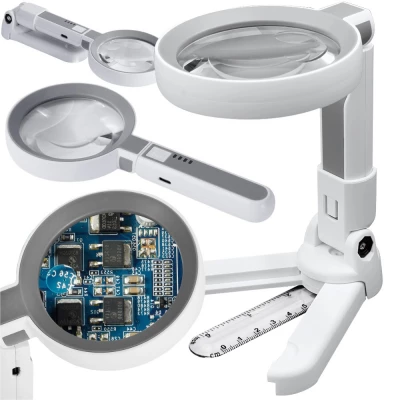 Verk 09209 Multifunkční lupa s osvětlením 20x LED, zvětšení 3,5x, 10,25x