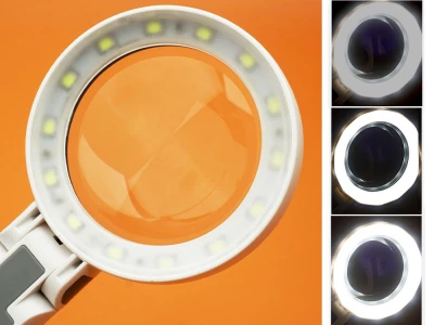 Verk 09209 Multifunkční lupa s osvětlením 20x LED, zvětšení 3,5x, 10,25x