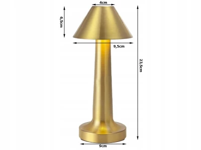 Verk 12308 LED Stolní lampa dotyková, 3 W, 1500mAh, zlatá