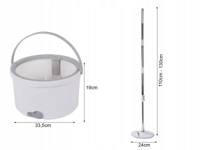 Verk 27461 Rotační mop 360, kbelík, 2x potah z mikrovlákna bílý