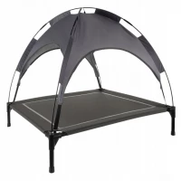 Purlov 25428 Pelech pre psa s baldachýnom 90 x 90 x 70 cm, sivý