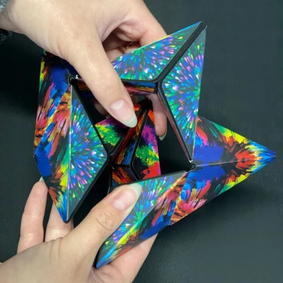 Kruzzel 24743 Antistresová magnetická kostka 3 ks