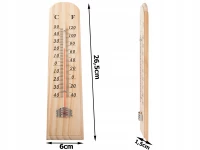 Verk 07184 Vonkajší teplomer 26 cm drevený, 2 ks