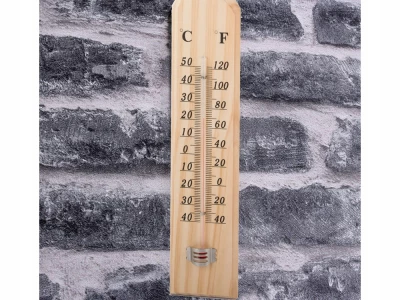 Verk 07184 Vonkajší teplomer 26 cm drevený, 2 ks