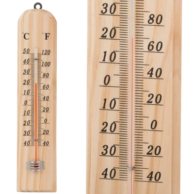 Verk 07184 Vonkajší teplomer 26 cm drevený, 2 ks