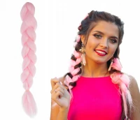 Soulima Vlasy Kanelové syntetické Copánky ombre růžové, 2 ks