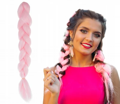 Soulima Vlasy Kanelové syntetické Copánky ombre růžové, 2 ks