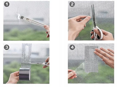 Verk 11373 Lepiaca páska na opravu okenných sietí 50 mm x 2 m sivá, 2 ks