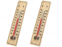 Verk 07183 Teploměr venkovní 21 cm dřevěný 2 ks