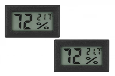 Ruhhy 9310 Digitální LCD Teploměr a Vlhkoměr Vnitřní do panelu, 2 ks