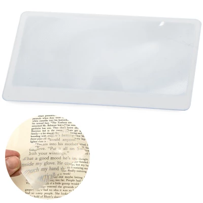 Verk 09122 Fresnelova obdĺžniková lupa na čítanie 85 x 55 mm, 4 ks