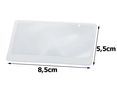 Verk 09122 Fresnelova obdĺžniková lupa na čítanie 85 x 55 mm, 4 ks