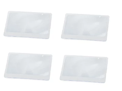 Verk 09122 Fresnelova obdĺžniková lupa na čítanie 85 x 55 mm, 4 ks