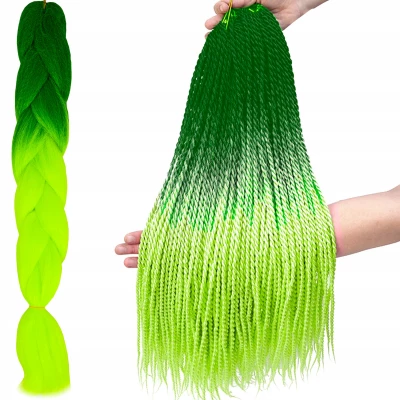 Soulima Kanekalonové vrkoče Ombre green neon 2 ks
