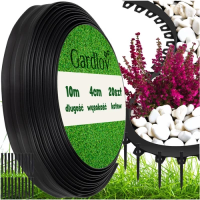Gardlov 24562 Záhradný plastový obrubník 60 mm, 10 m s kolíkmi