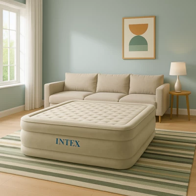 Intex 64428 Nafukovací matrac s pumpou 152 x 203 x 46 cm