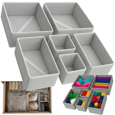 Ruhhy 25764 Skládací organizér na spodní prádlo 6 ks šedý