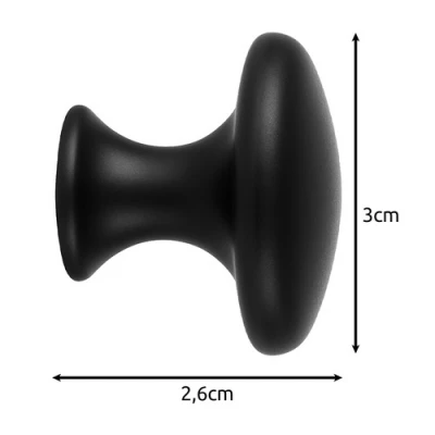 Ruhhy 25679 Nábytkové úchyty 30 mm, 10 ks čierne