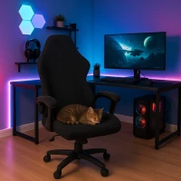 Dunmoon 25824 Elastický potah s područkami na herní židli černý