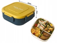 Verk 07327 Svačinový box s přihrádkami a příborem 1300 ml, zelenožlutá