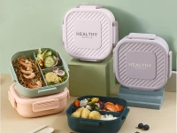 Verk 07327 Svačinový box s přihrádkami a příborem 1300 ml, zelenožlutá