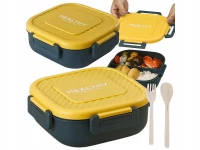 Verk 07327 Svačinový box s přihrádkami a příborem 1300 ml, zelenožlutá