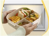 Verk 07327 Svačinový box s přihrádkami a příborem 1300 ml, zelenožlutá