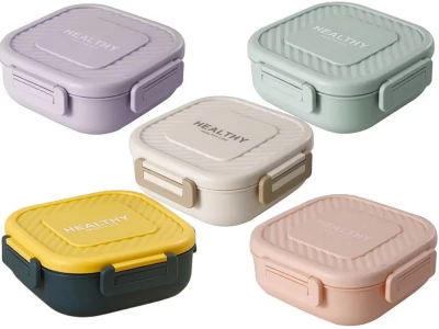 Verk 07327 Svačinový box s přihrádkami a příborem 1300 ml, zelenožlutá