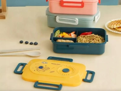 Verk 07326 Svačinový box s přihrádkami a příborem 1500 ml, bílý