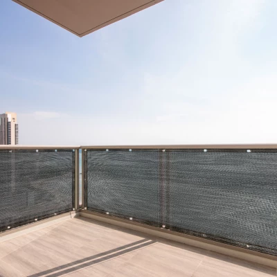 KIK KX3157 Balkonová zástěna síťovaná 105 x 700 cm, černá