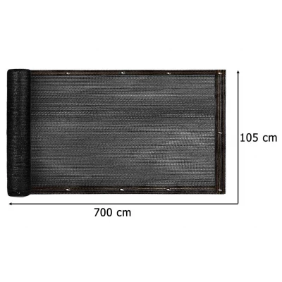KIK KX3157 Balkonová zástěna síťovaná 105 x 700 cm, černá
