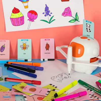 KIK KX3145 Edukativní robot pro děti - Nauka kreslení a angličtiny, oranžový
