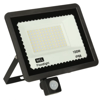 KIK KX3095 LED reflektor, IP66, 100 W so senzorom pohybu