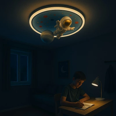 KIK KX3167 LED Stmívatelné dětské stropní svítidlo LED, 55W, astronaut
