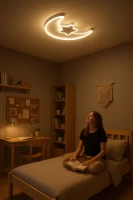 KIK KX3175 LED Stmívatelné dětské stropní svítidlo LED, 42W, 230V, měsíc