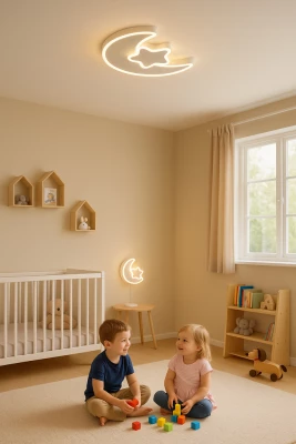 KIK KX3175 LED Stmívatelné dětské stropní svítidlo LED, 42W, 230V, měsíc