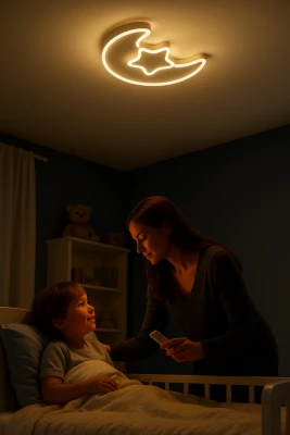 KIK KX3175 LED Stmívatelné dětské stropní svítidlo LED, 42W, 230V, měsíc