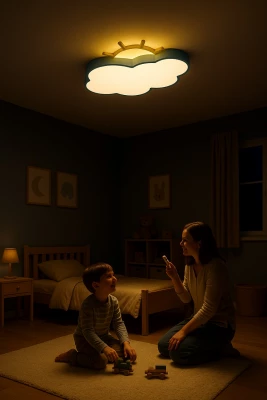 KIK KX3166 LED Stmívatelné dětské stropní svítidlo LED, 30W, modrý mráček