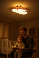 KIK KX3165 LED Stmívatelné dětské stropní svítidlo LED, 30W, růžový mráček