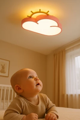 KIK KX3165 LED Stmívatelné dětské stropní svítidlo LED, 30W, růžový mráček