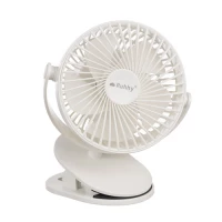 Ruhhy 25566 Ventilátor s klipom USB, 1200 mAh, USB-C, biely