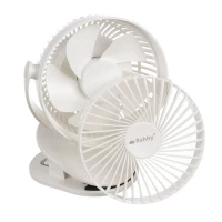 Ruhhy 25566 Ventilátor s klipom USB, 1200 mAh, USB-C, biely
