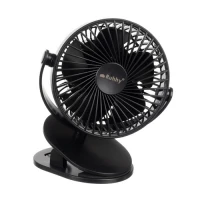 Ruhhy 25567 Ventilátor s klipem USB, 1200 mAh, USB-C, černý