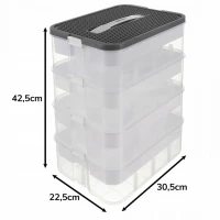 Kruzzel 25758 Úložný box na stavebnici, 29 l, 4 patra 